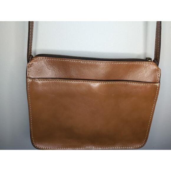 Patricia Nash Heritage Collection Brown leather crossbody/shoulder handbag purse - Picture 3 of 11